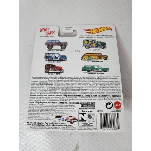 HOT Wheels 59 Chevy Delivery Star Trek Spock Real Rider Collectible 2013 NEW - Picture 5 of 6